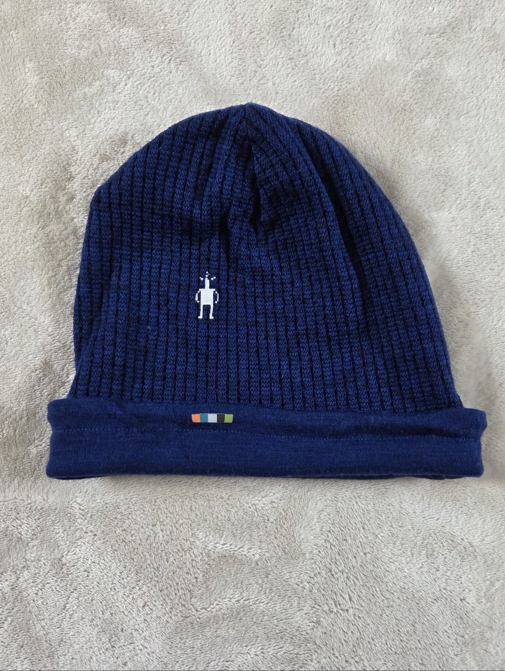 Smartwool Thermal Merino Stash Beanie  Dark Blue Cinch Elastic Unisex